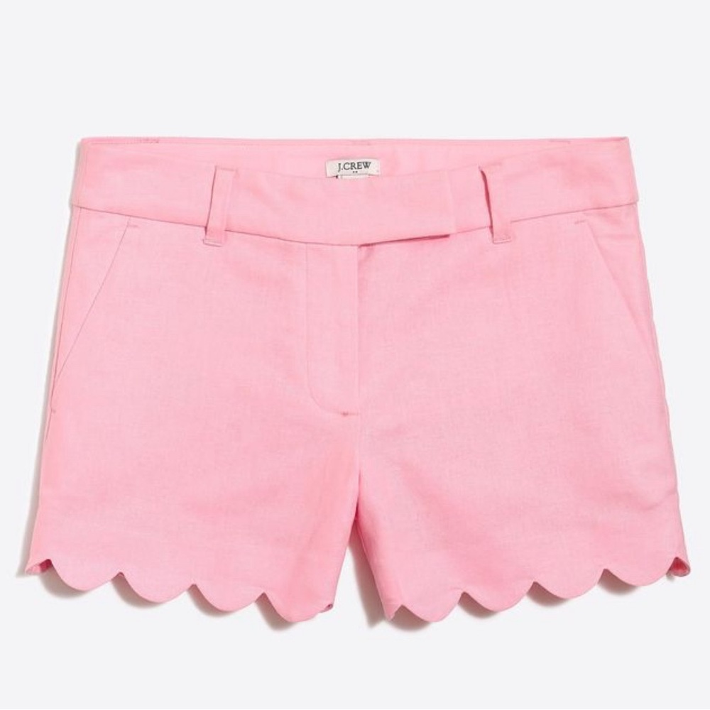 J. Crew pink scalloped shorts